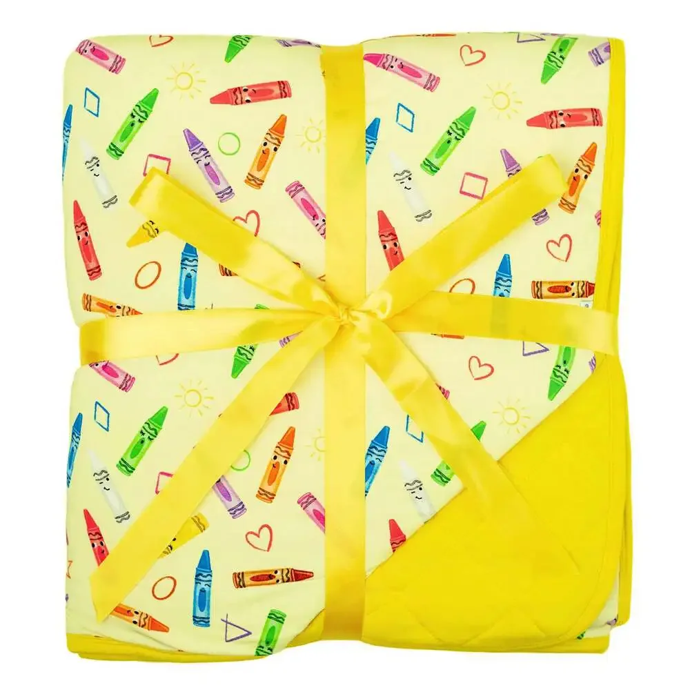 Crayon Crew Toddler Quilted Bamboo Blanket